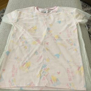 Disney Parks shirt with tule over the shirt